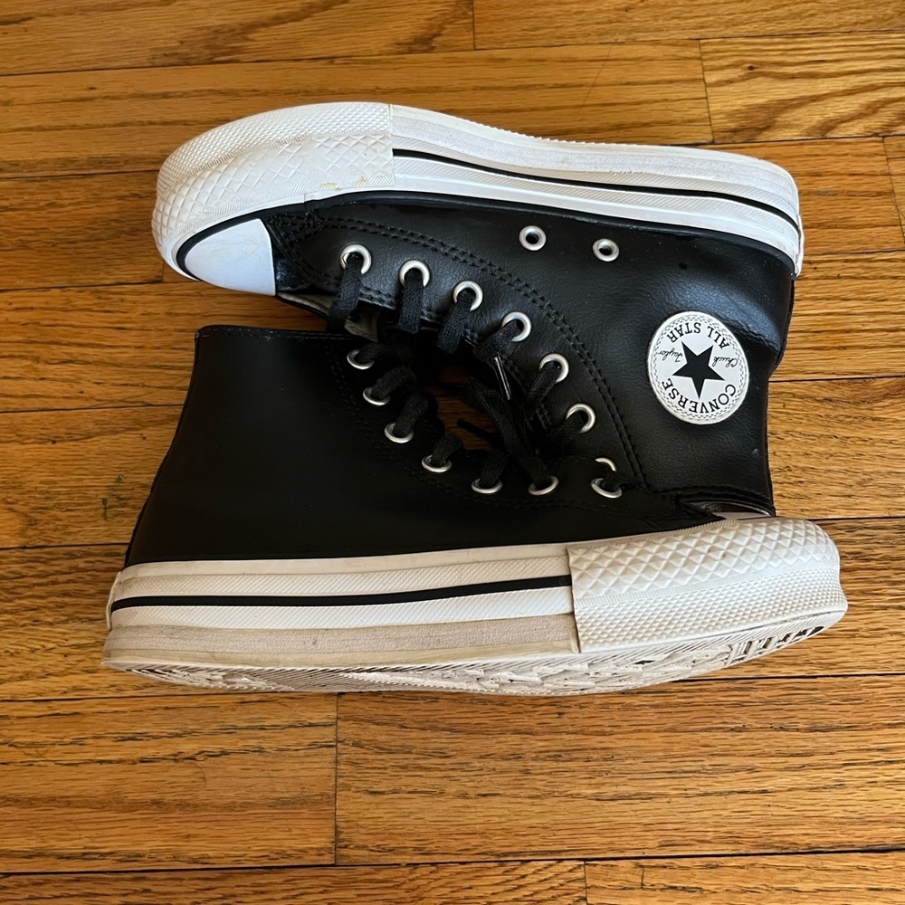 Converse Classic Black and White High-Tops - Picture 2 of 4